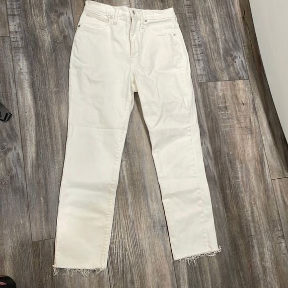 Madewell The Perfect Vintage Crop Jean in Tile White Raw hem - Picture 4 of 11